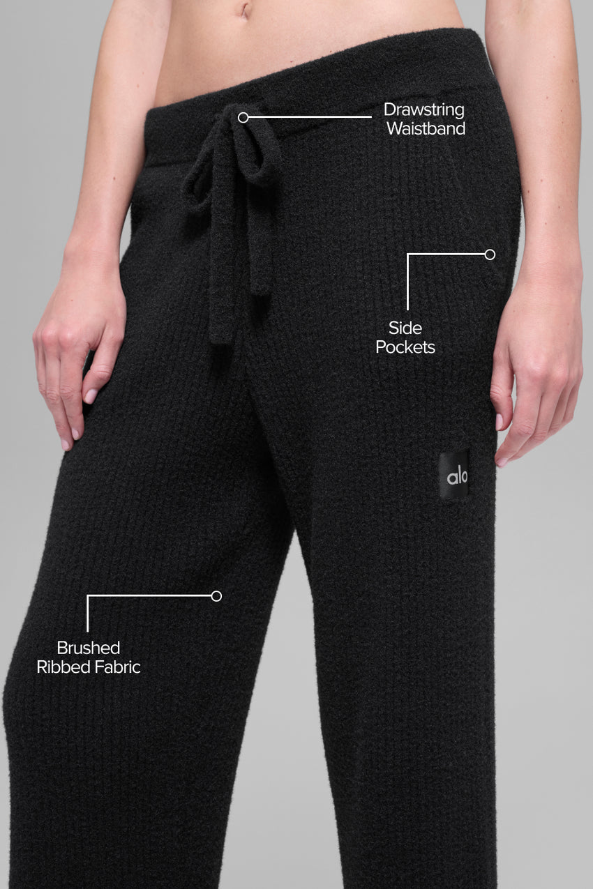 Snuggle Up Sweater High-Waist Wide Leg Pant - Ivory
