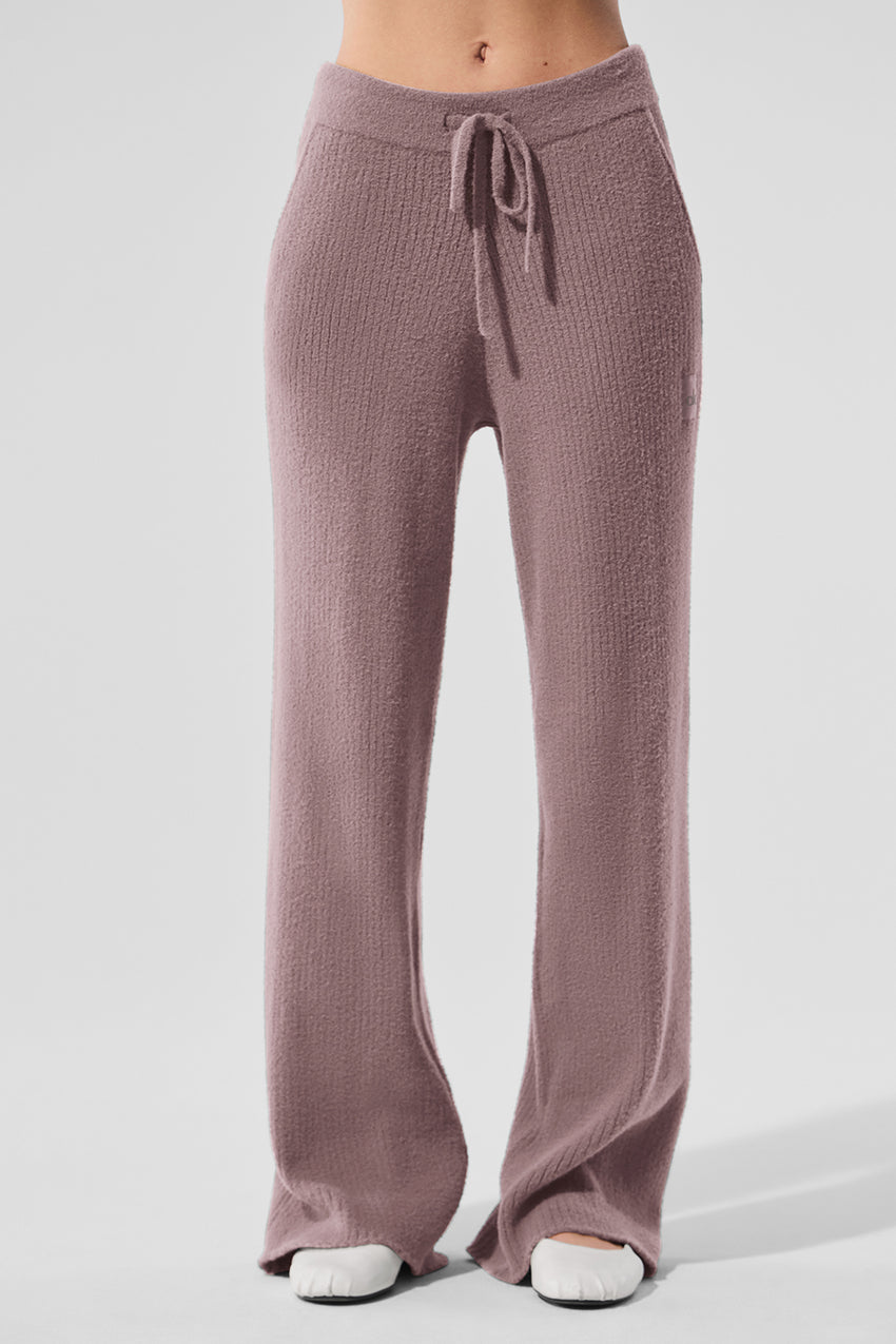 Snuggle Up Sweater High-Waist Wide Leg Pant - Ivory
