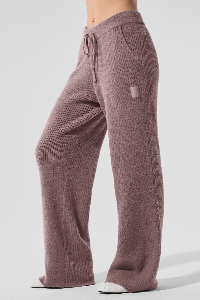Snuggle Up Sweater High-Waist Wide Leg Pant - Ivory