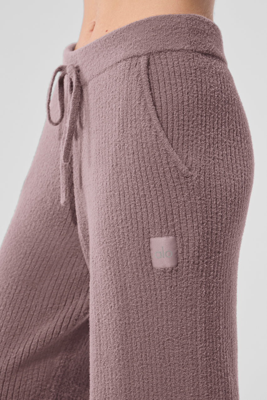 Snuggle Up Sweater High-Waist Wide Leg Pant - Ivory