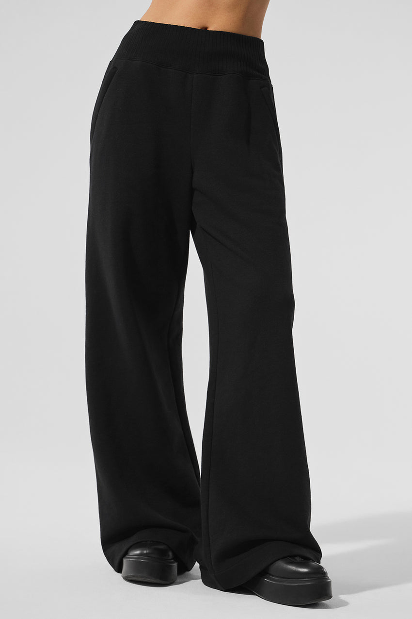Serenity Wide Leg Sweatpant - Athletic Heather Grey