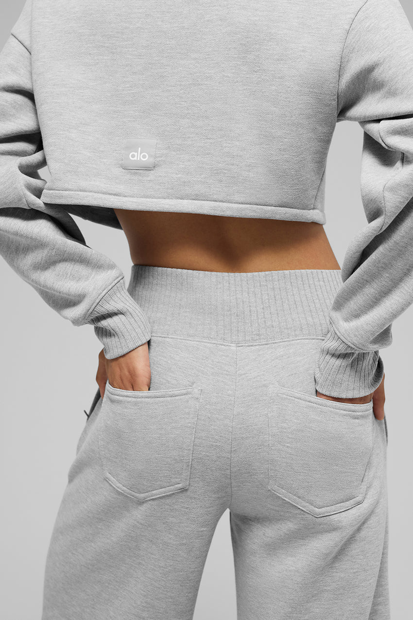 Serenity Wide Leg Sweatpant - Athletic Heather Grey
