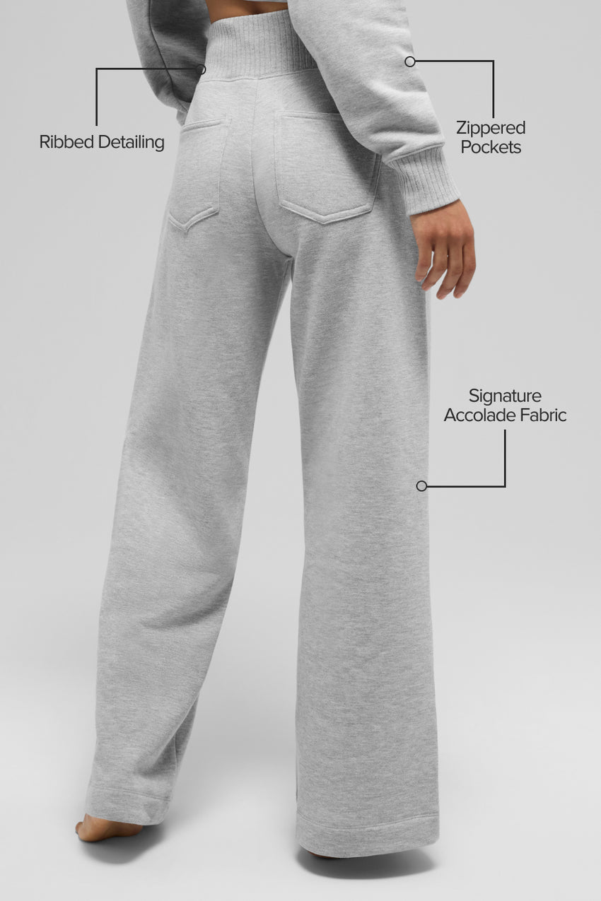 Serenity Wide Leg Sweatpant - Athletic Heather Grey