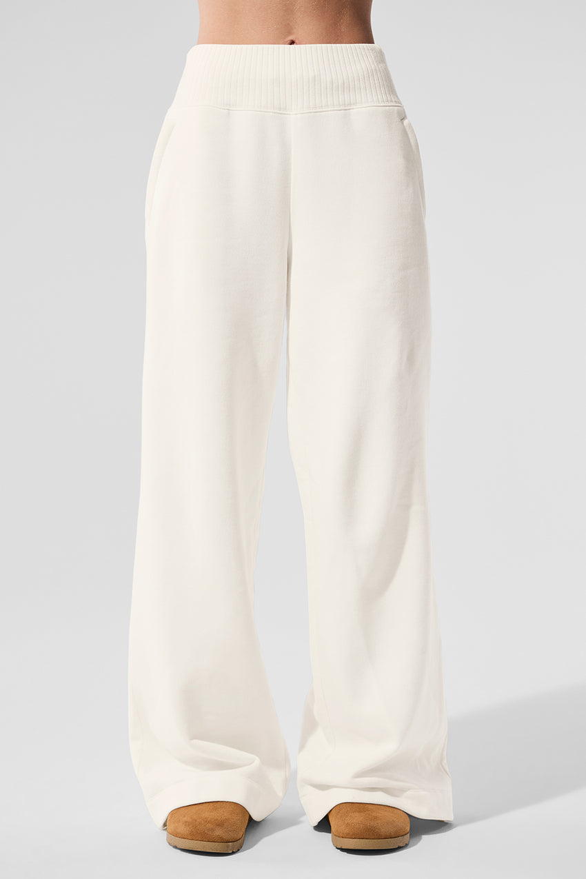 Serenity Wide Leg Sweatpant - Athletic Heather Grey