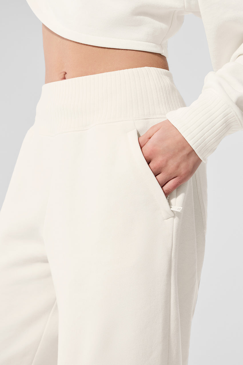 Serenity Wide Leg Sweatpant - Athletic Heather Grey