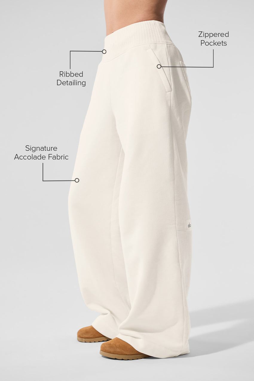 Serenity Wide Leg Sweatpant - Athletic Heather Grey