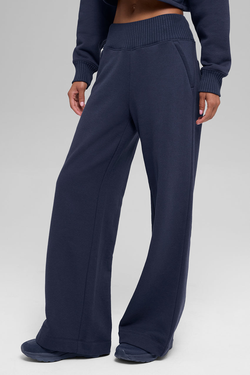 Serenity Wide Leg Sweatpant - Athletic Heather Grey