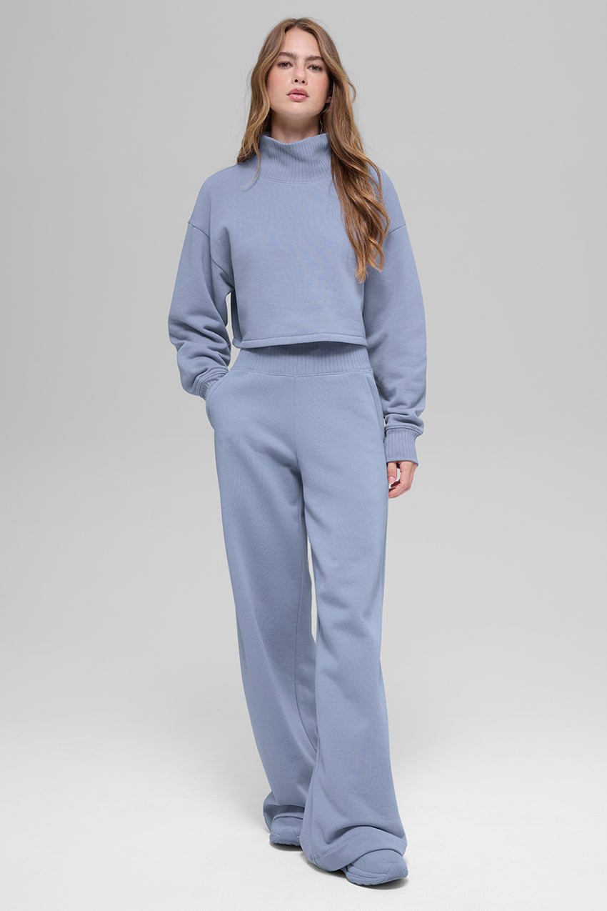 Serenity Wide Leg Sweatpant - Athletic Heather Grey