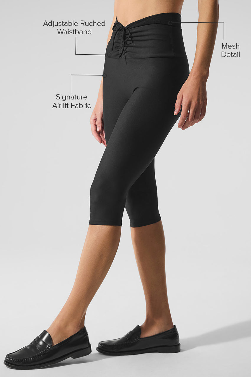 Airlift Mesh High-Waist Divine Capri - Black