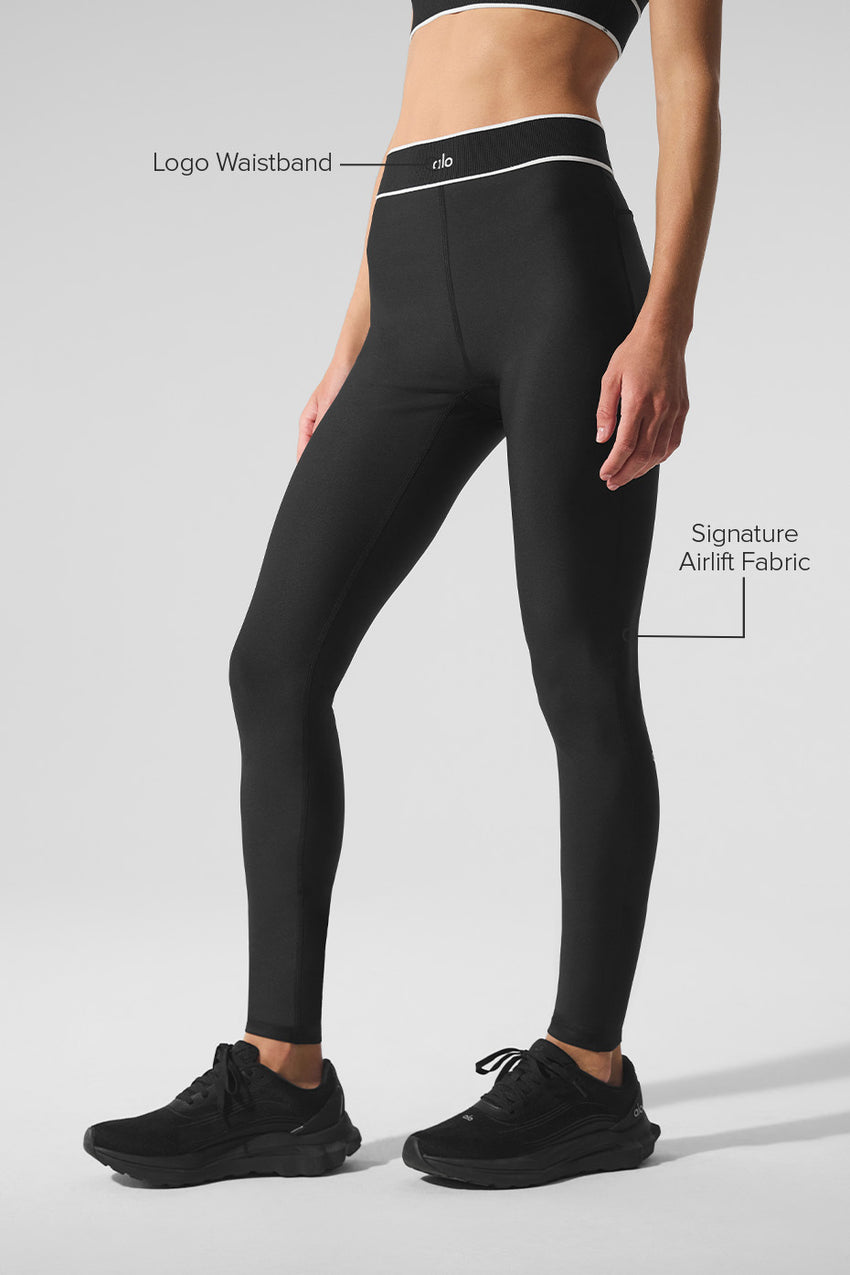 Airlift High-Waist Alignment Legging - Black/White