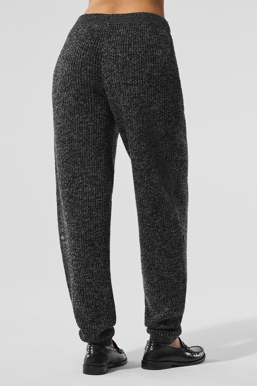 Marl Sweater Pant - Black Marl