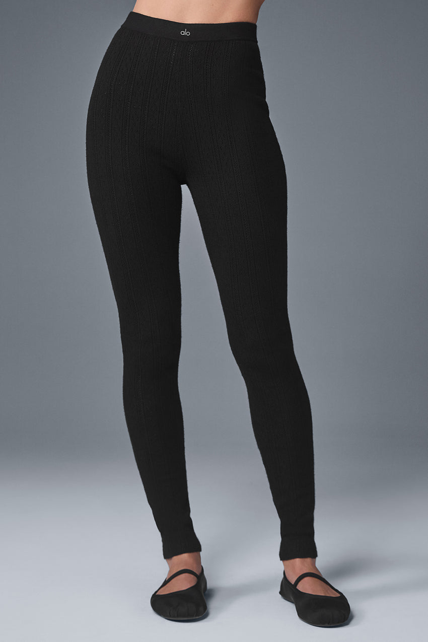 Pointelle Sweater High-Waist Be Mine Legging - Light Grey Heather