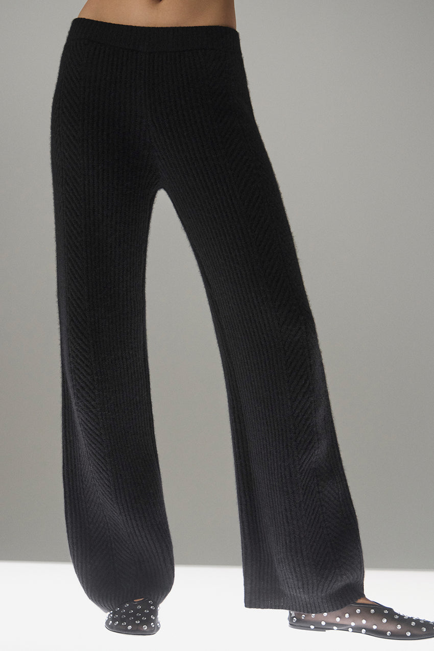 Winter Magic Cashmere Wide Leg Pant - Ivory