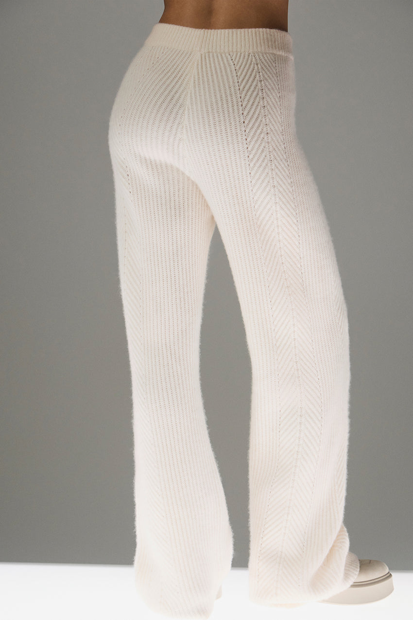 Winter Magic Cashmere Wide Leg Pant - Ivory
