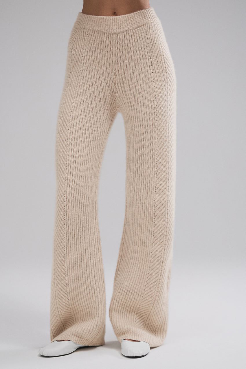 Winter Magic Cashmere Wide Leg Pant - Ivory