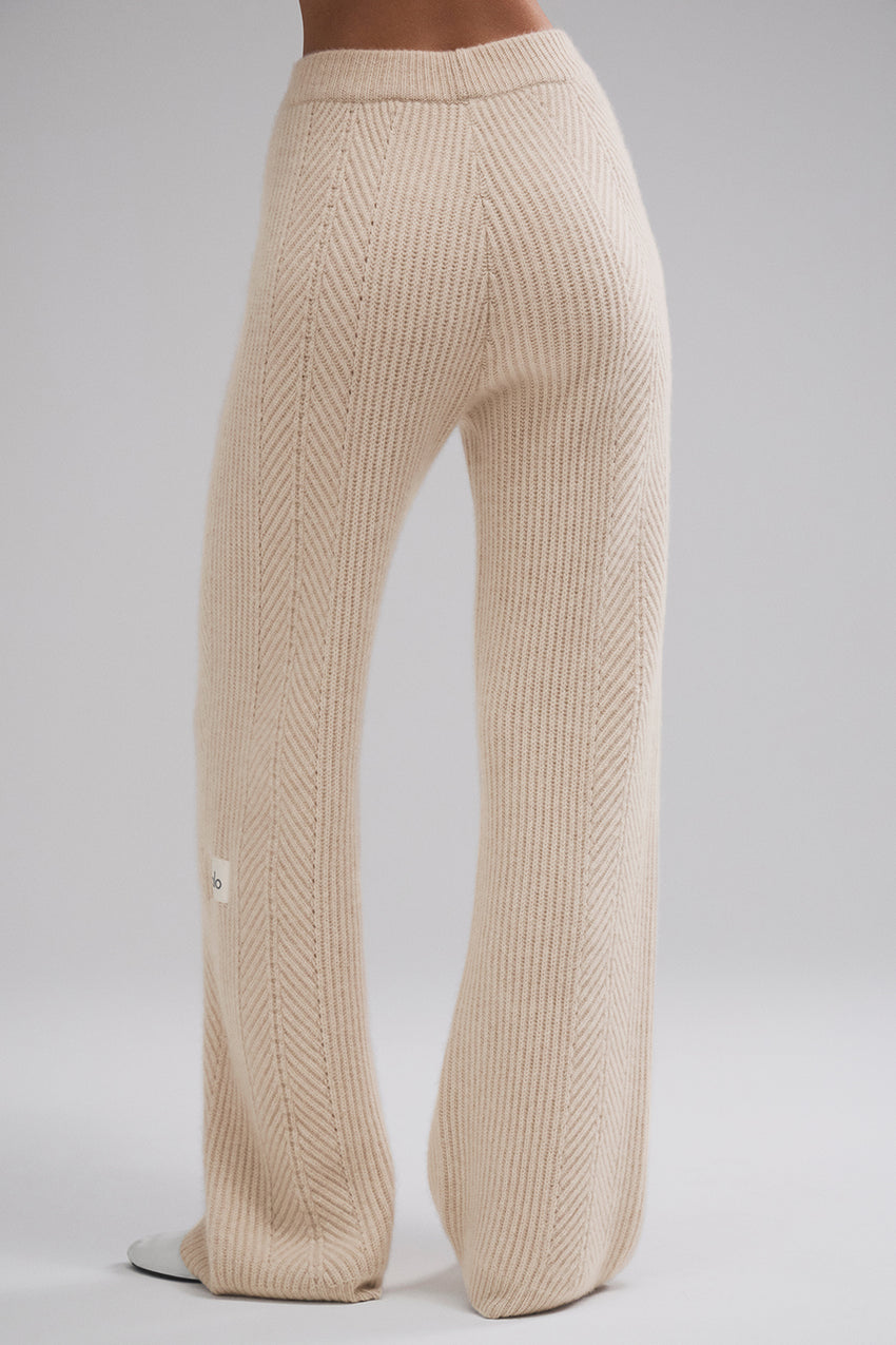 Winter Magic Cashmere Wide Leg Pant - Ivory