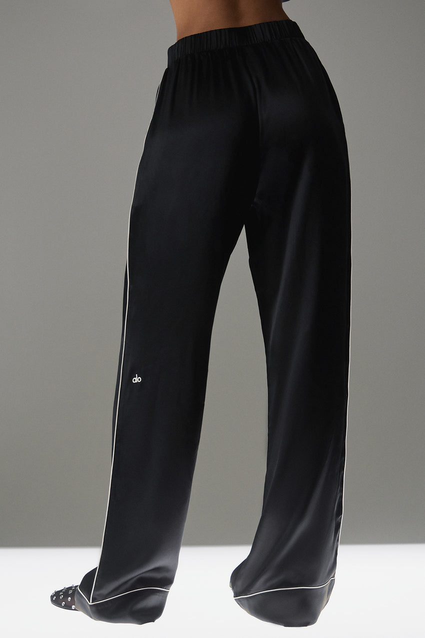 Courchevel Silk Pant - Ivory/Black