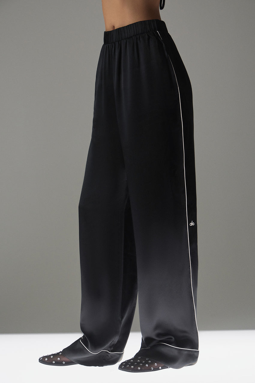 Courchevel Silk Pant - Ivory/Black