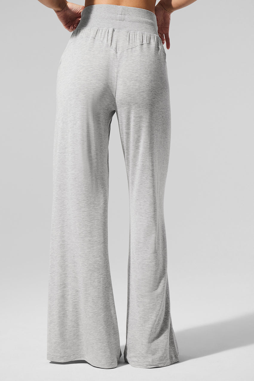 Semi-Sheer Delicate Lounge Flare Pant - Athletic Heather Grey