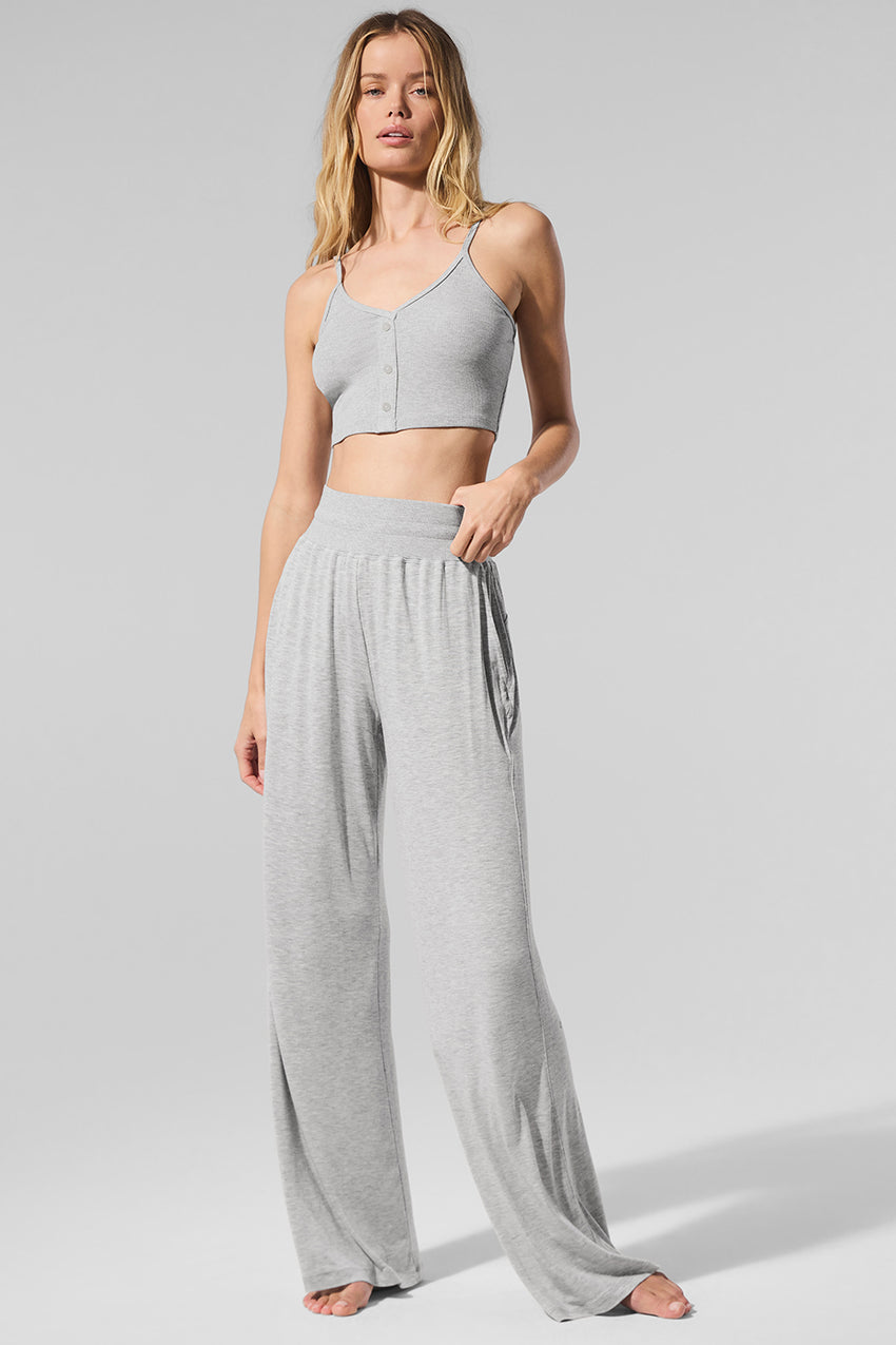 Semi-Sheer Delicate Lounge Flare Pant - Athletic Heather Grey