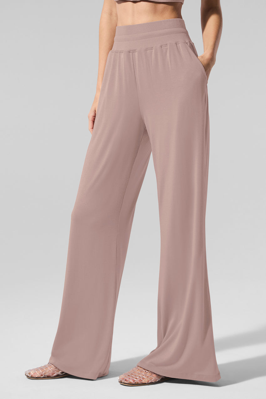 Semi-Sheer Delicate Lounge Flare Pant - Athletic Heather Grey