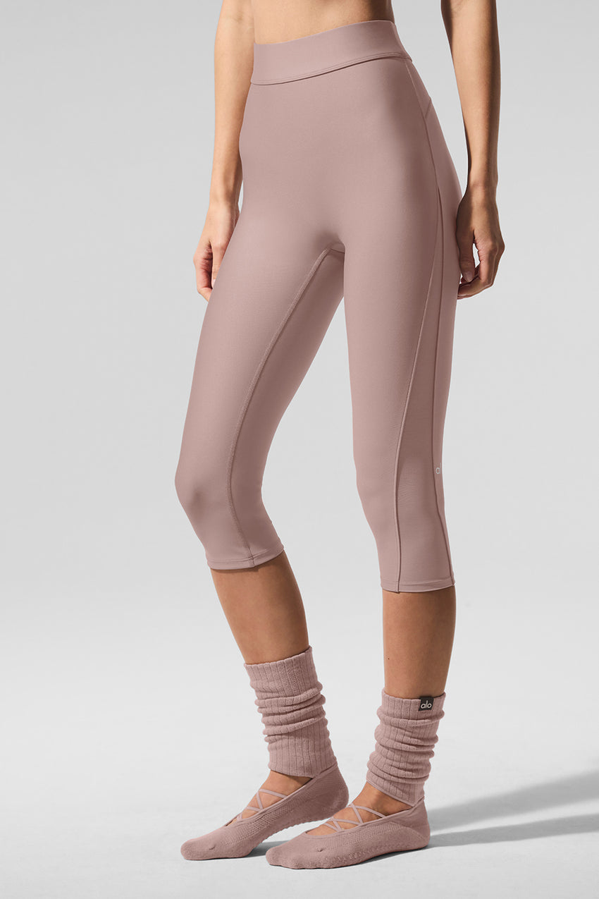 Airlift Mesh High-Waist Just Right Capri - Black