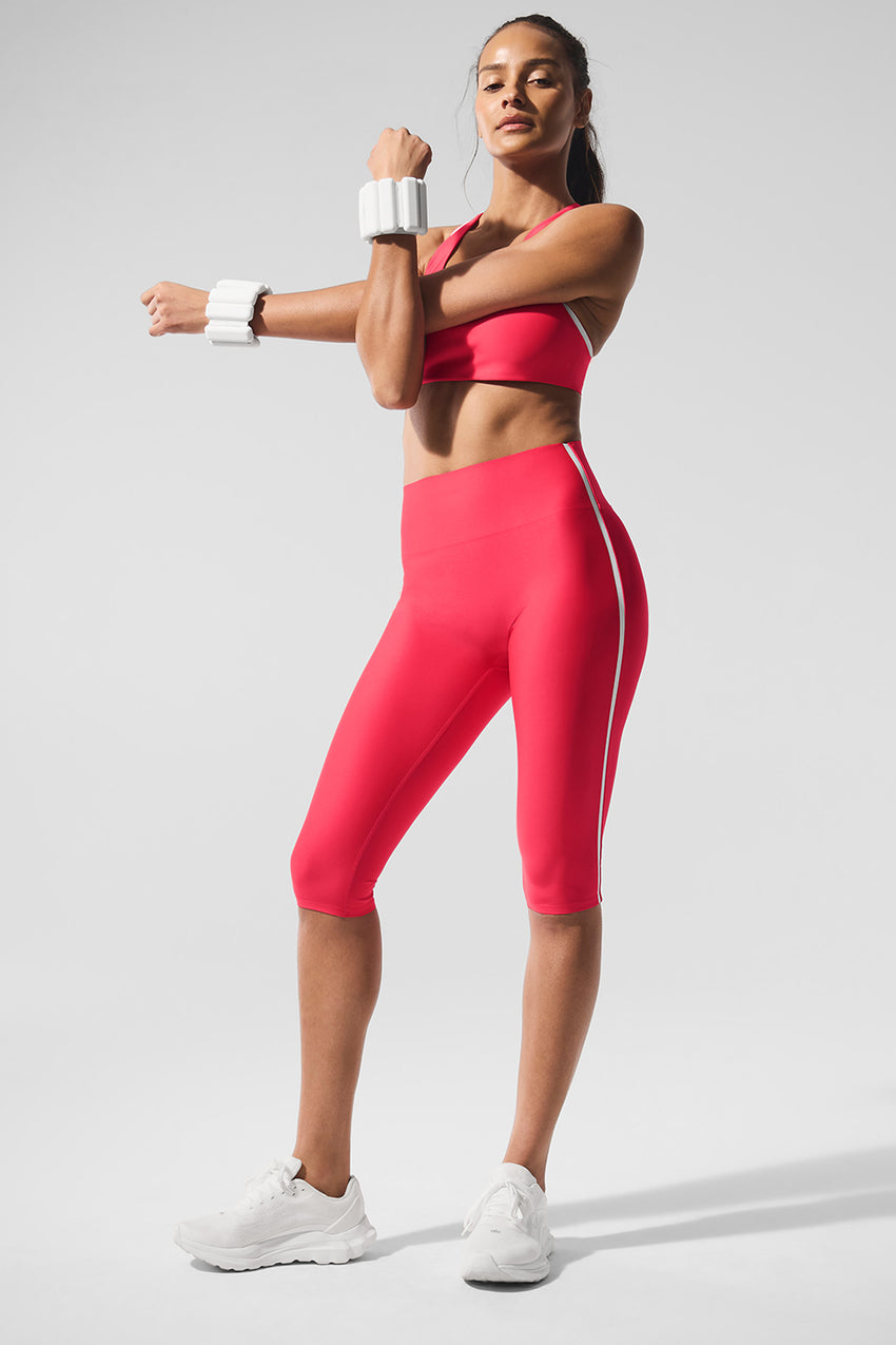 Airlift High-Waist Super Sleek Contrast Capri - Black/White