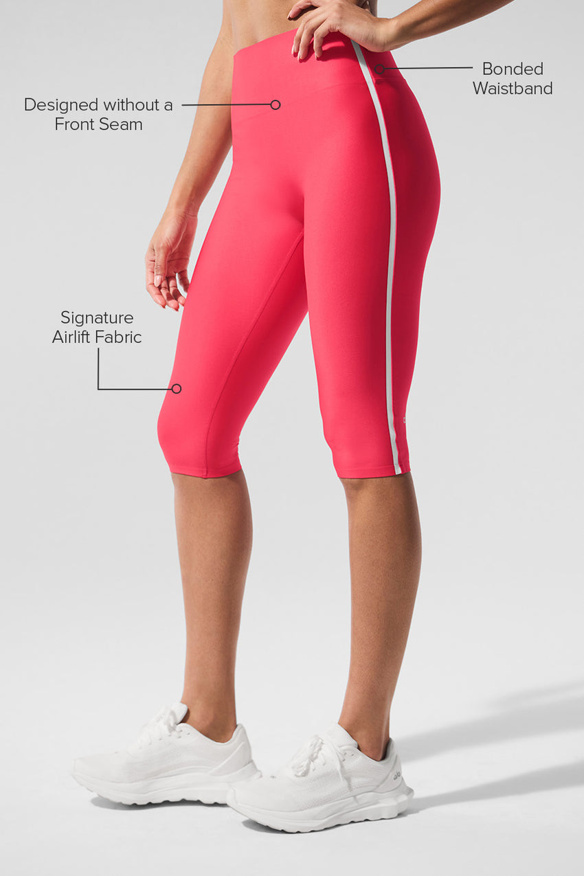 Airlift High-Waist Super Sleek Contrast Capri - Black/White