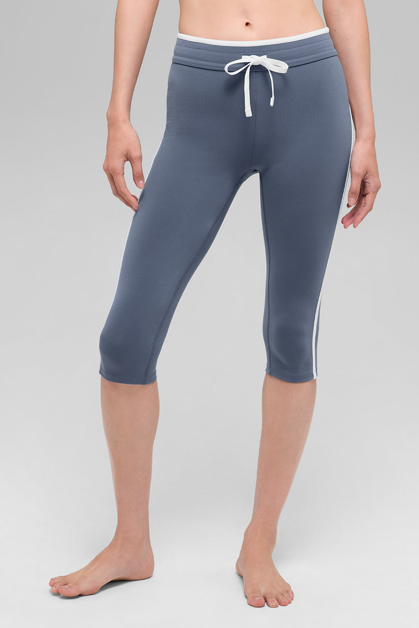 Airbrush High-Waist Race Pace Capri - Black/White