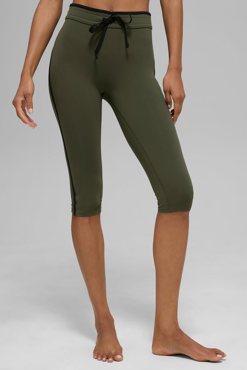 Airbrush High-Waist Race Pace Capri - Black/White