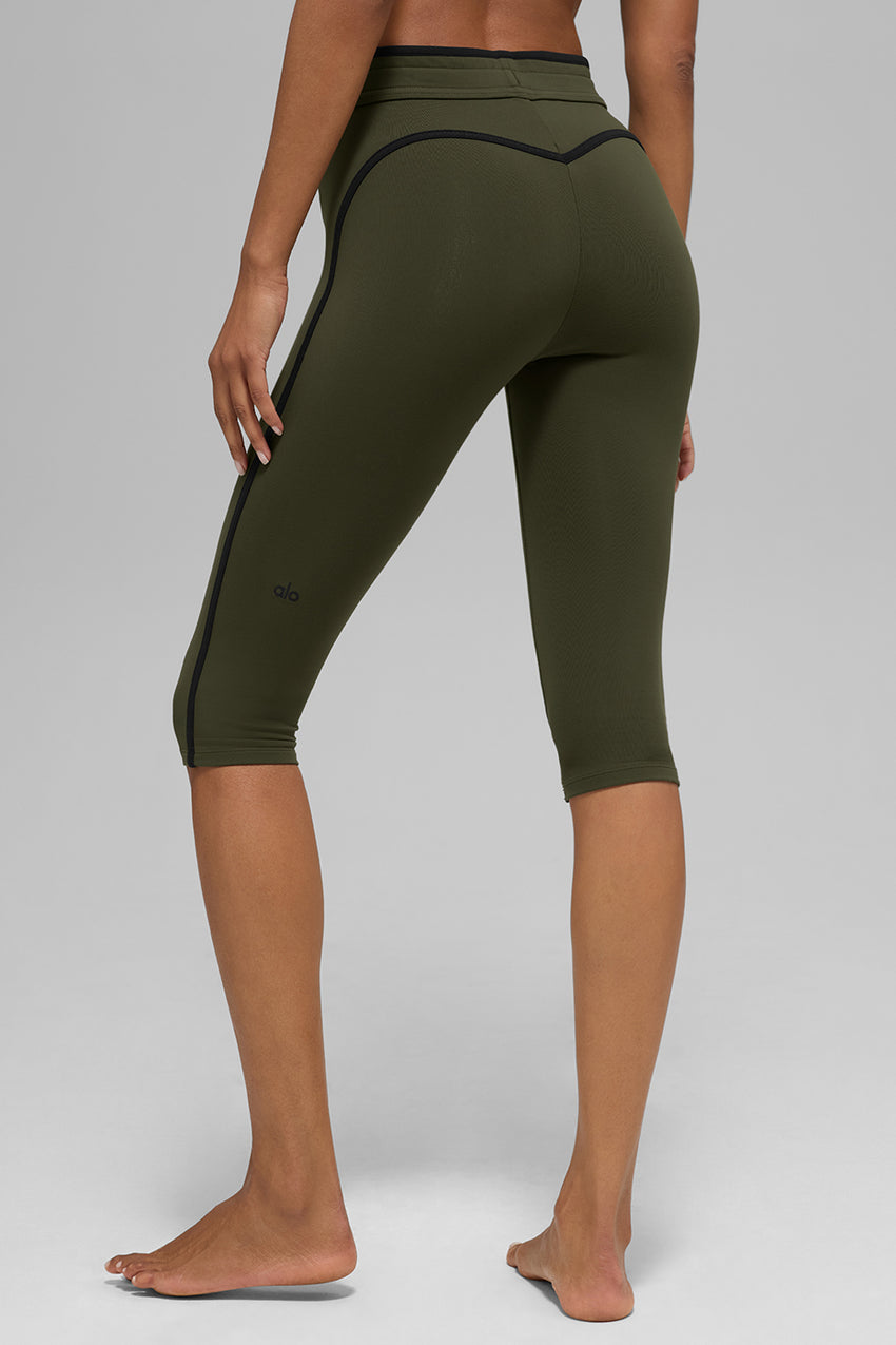 Airbrush High-Waist Race Pace Capri - Black/White