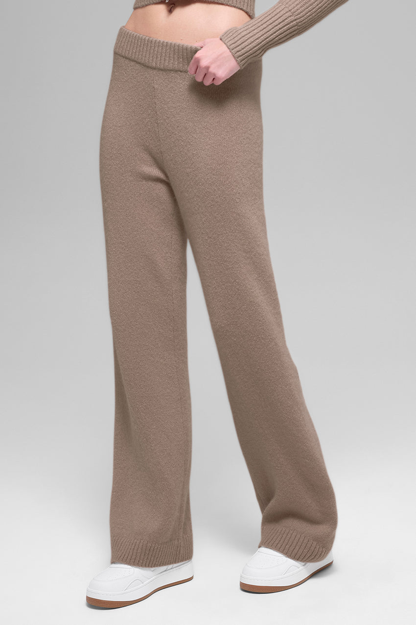 Cashmere High-Waist New Class Wide Leg Pant - Black