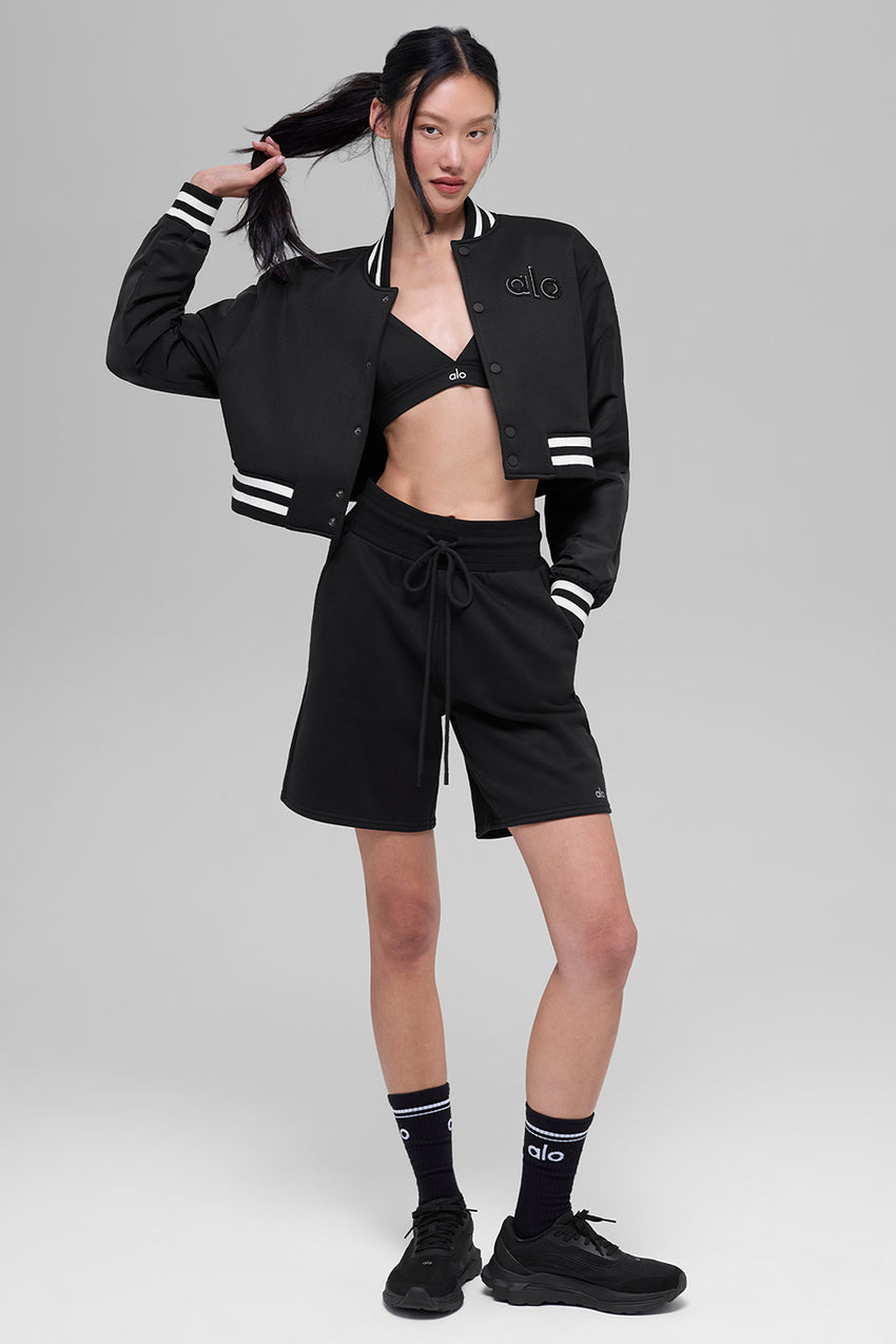 High-Waist Easy Sweat Short - Black