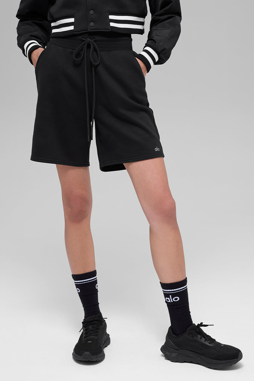 High-Waist Easy Sweat Short - Black