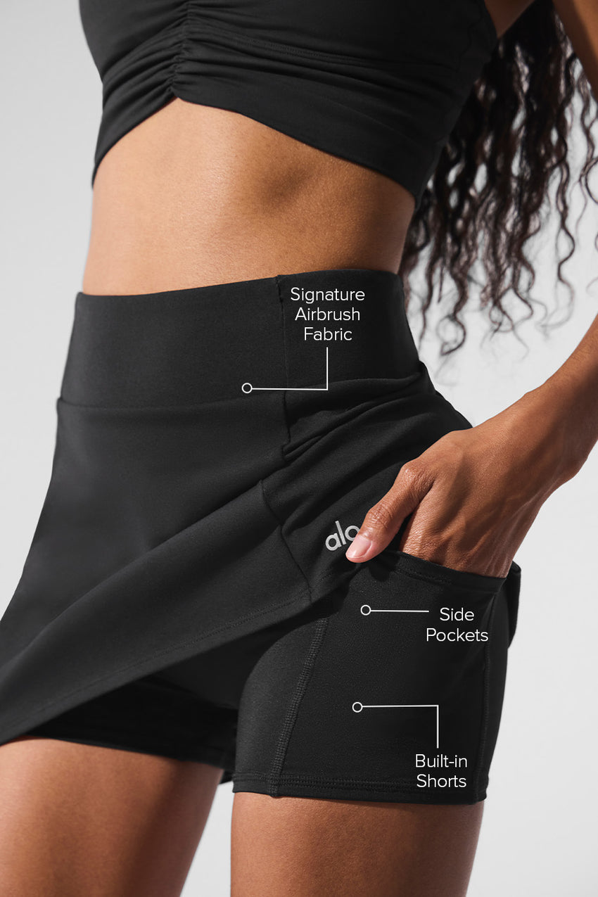 Airbrush High-Waist Good Form Tennis Skirt - White