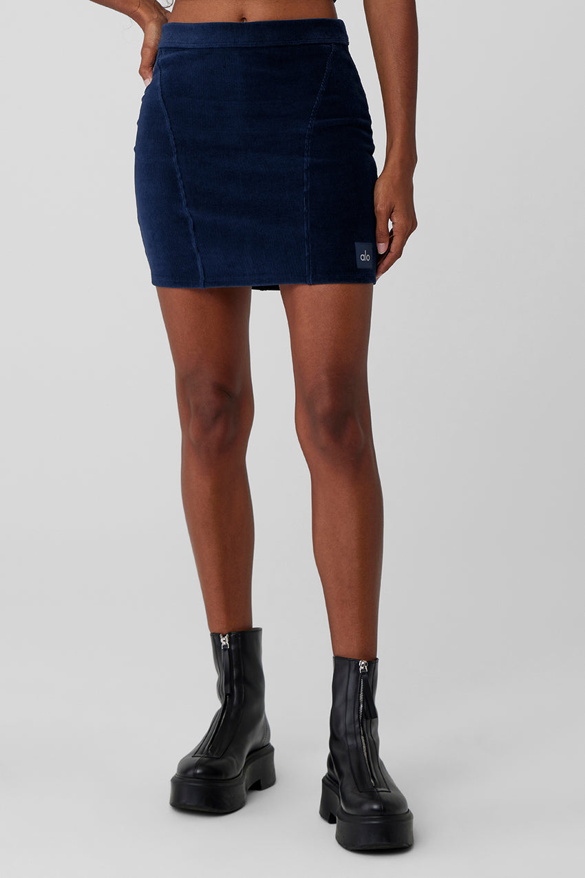 Micro Corduroy Winter Break Mini Skirt - Black