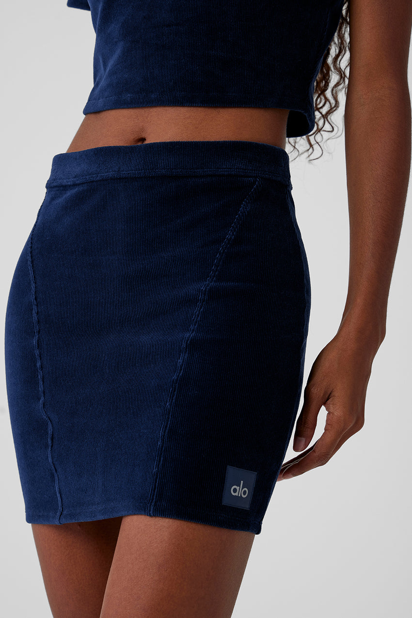 Micro Corduroy Winter Break Mini Skirt - Black