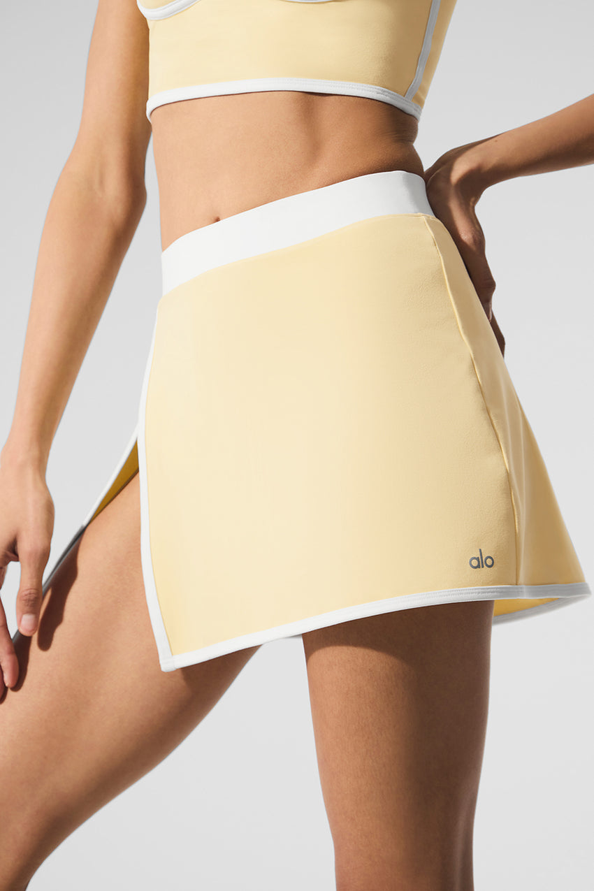 Airbrush Streamlined Skirt - Ivory/Black