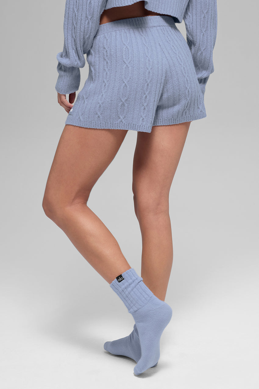 Cable Knit Winter Bliss Short - Athletic Heather Grey