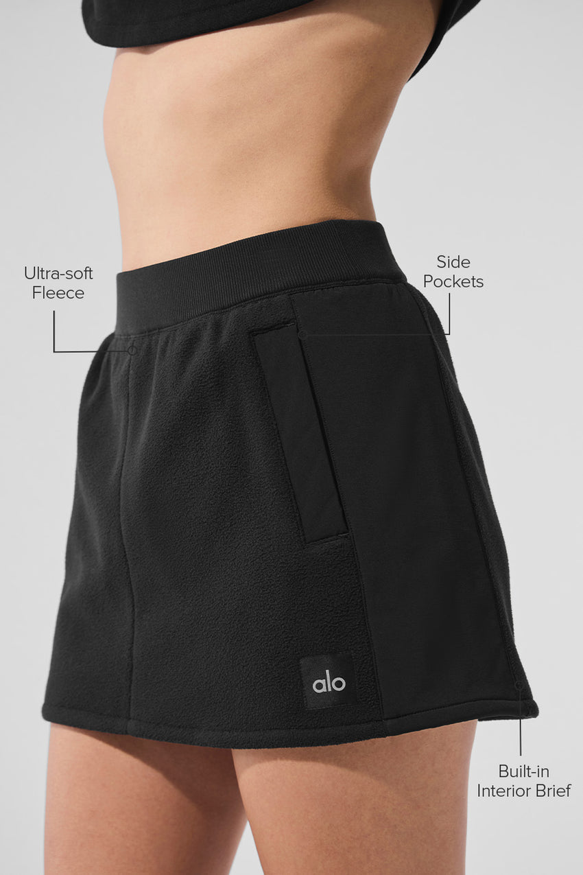 Polar Fleece Wintry Mix Skirt - Black