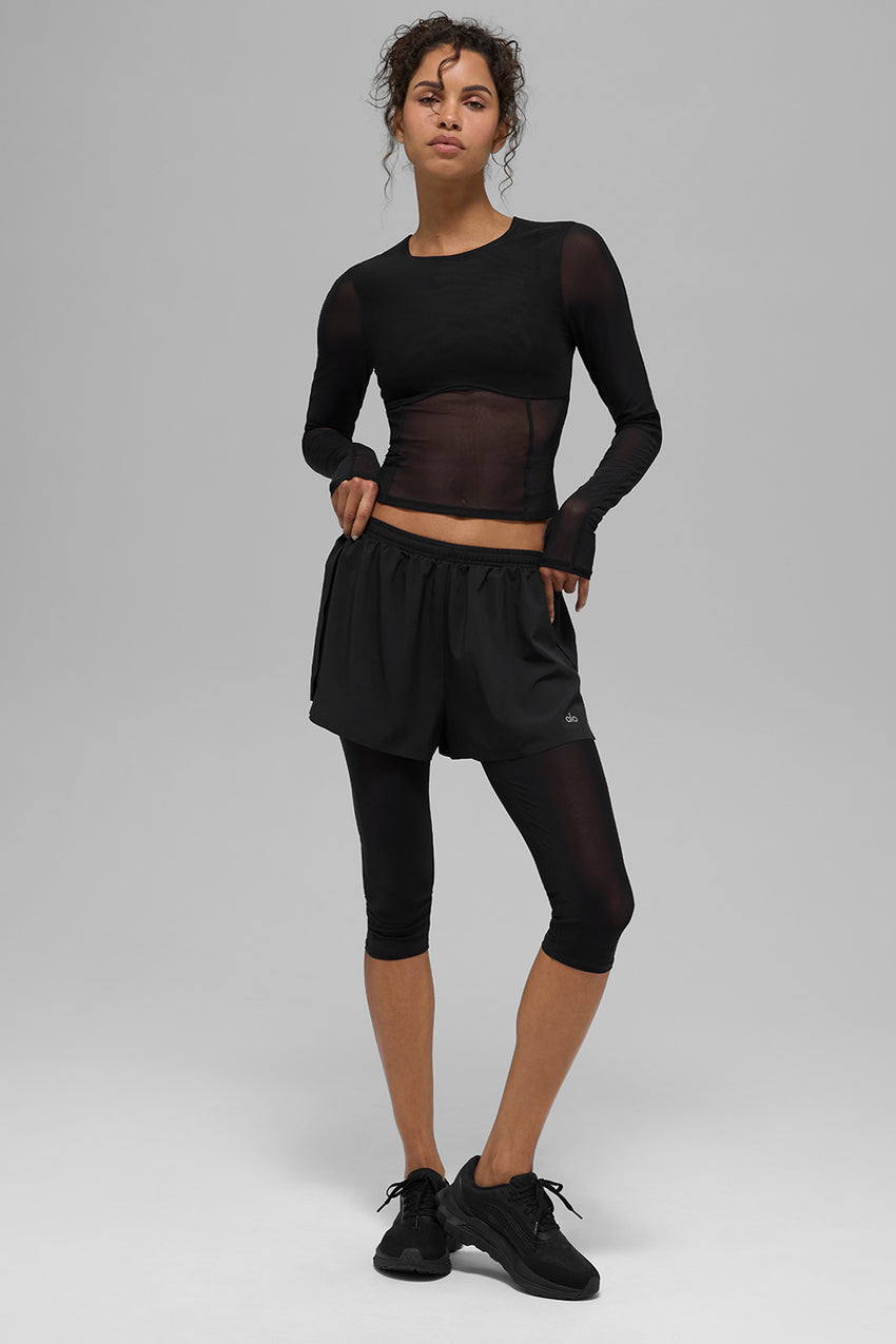 Mesh Front Runner 2 In 1 Short - White