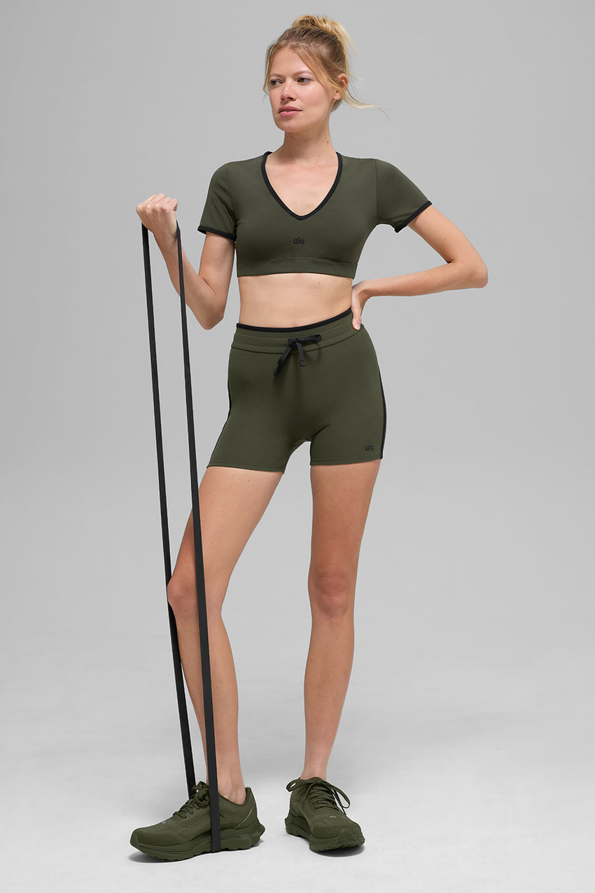 4" Airbrush High-Waist Race Pace Short - Black/White