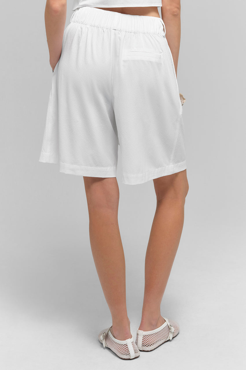High-Waist Dreamscape Short - Semi Sheer White