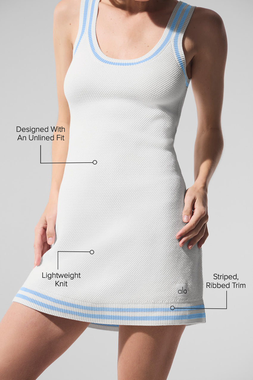 Tennis Club Sweater Knit Dress - Black/Ivory