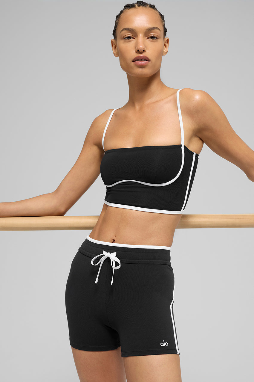 Airbrush Streamlined Bra Tank - Ivory/Black