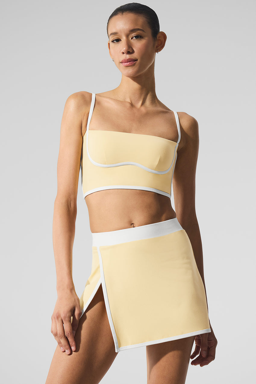 Airbrush Streamlined Bra Tank - Ivory/Black