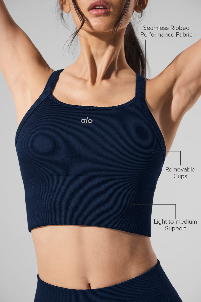Seamless Ribbed Favorite Bra Tank - Black
