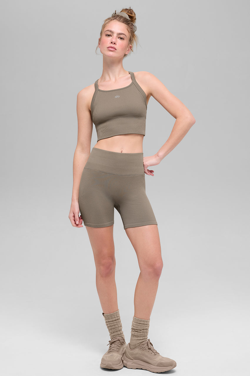 Seamless Ribbed Favorite Bra Tank - Black