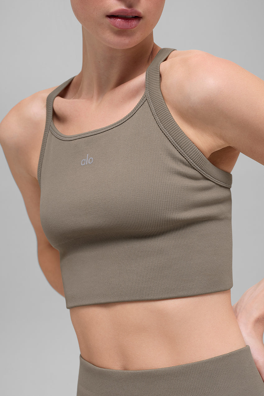 Seamless Ribbed Favorite Bra Tank - Black