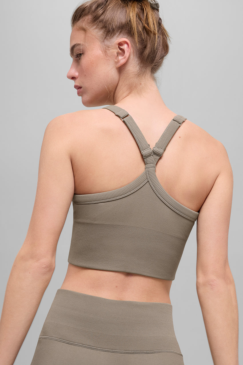 Seamless Ribbed Favorite Bra Tank - Black